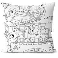 Impar s omalovánkou Dinosauří vláček - Pillow