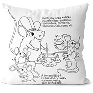 Impar with colouring page She cooked the mouse - Pillow