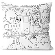 Impar with colouring page Train in the zoo - Pillow