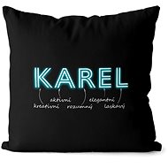 Impar pillow neon male name Karel - Pillow