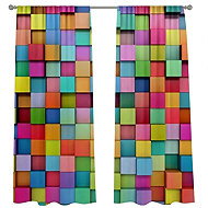 IMPAR Curtains, 140 × 250 cm, coloured cubes - Drape