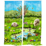 IMPAR Curtains Sheep at the willow,140 × 250 cm - Drape