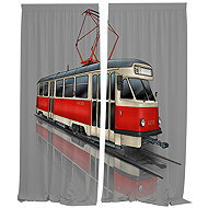 IMPAR Curtains Tram T2, red, 140 × 250 cm - Drape
