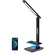 Immax KINGFISHER Qi LED Table Lamp, Black with Wireless Charging Qi and USB - Table Lamp