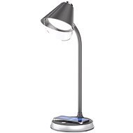 Immax Finch Qi töltős LED lámpa, szürke, ezüst elemekkel - Asztali lámpa