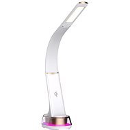 IMMAX LED stolní lampička Corella s Qi nabíjením bílá se zlatými prvky, RGB podsvícení - Table Lamp
