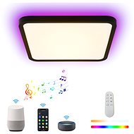 IMMAX NEO LITE TUDO Smart ceiling luminaire with RGB backlight 40x40cm, 50W Tuya WiFi black - LED Light