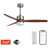 IMMAX NEO LITE ELEGANTE Smart LED ceiling light with fan Tuya WiFi silver/wood - Fan