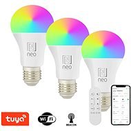 IMMAX NEO LITE 3× Smart žiarovka LED E27 9 W RGB+CCT, stmievateľná, WiFi, Beacon, DO - LED žiarovka
