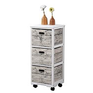 Kesper Mobile shelf with 3 boxes, white - Shelving Unit