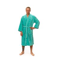 Interkontakt Men's bathrobe kimono Pool Blue XL - Bathrobe