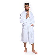 Interkontakt Men's bathrobe model KIMONO 01 White - Bathrobe