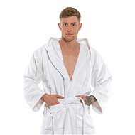 Interkontakt Men's bathrobe 02 Bianco Bathrobe size L - Bathrobe
