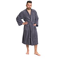 Interkontakt Men's bathrobe model KIMONO 02 Dark Grey Bathrobe size M - Bathrobe