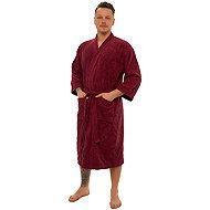 Interkontakt Men's bathrobe model KIMONO 04 Bordeaux Bathrobe size L - Bathrobe