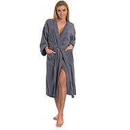 Interkontakt Ladies bathrobe model KIMONO 02 Dark Grey Bathrobe size M - Bathrobe