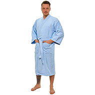 Interkontakt Men's bathrobe model KIMONO 06 Light Blue Bathrobe size XXL - Bathrobe