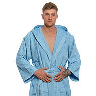 Interkontakt Hooded Bathrobe 06 Light Blue Bathrobe Size S - Bathrobe
