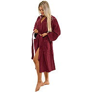 Interkontakt Ladies bathrobe model KIMONO 04 Bordeaux Bathrobe size L - Bathrobe
