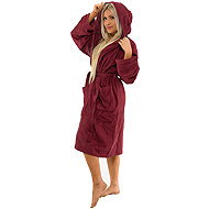 Interkontakt Ladies robe with hood 04 Bordeaux Size L - Bathrobe