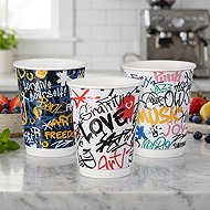 Intertan SA Tessera Paper cup Graffiti mix 330 ml, diameter 90 mm, 25 pcs - Drinking Cup