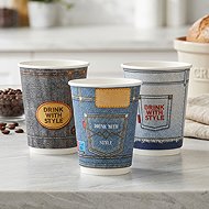 Intertan SA Tessera Paper cup DW jeans design 330 ml, diameter 90 mm, 25 pcs - Drinking Cup