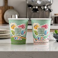 Intertan SA Tessera Water-based paper cup for children Leafy & Windy 240 ml, 2 × 8 pcs - Drinking Cup