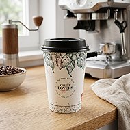 Intertan SA Tessera Paper cup with lid Coffe lovers, diameter 90 mm, 330 ml, 10 pcs - Drinking Cup