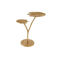 Invicta Interior Ginkgo Two Leafs 56 cm, gold - Side Table