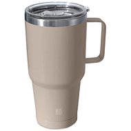 Iris Barcelona Tumbler with handle 850 ml, beige - Thermal Mug
