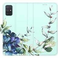 iSaprio Flip Case Blue Flowers for Samsung Galaxy A71 - Phone Case