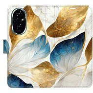 iSaprio Flip case GoldBlue Leaves for Honor 200 - Phone Cover