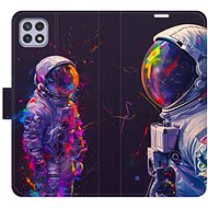 iSaprio Flip Case Neon Astronaut 02 for Samsung Galaxy A22 5G - Phone Case