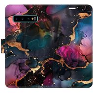 iSaprio Flip Case Dark Marble for Samsung Galaxy S10 - Phone Case