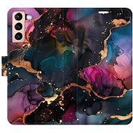 iSaprio Flip Case Dark Marble for Samsung Galaxy S21 - Phone Case