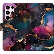 iSaprio Flip Case Dark Marble for Samsung Galaxy S23 Ultra - Phone Case