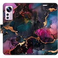 iSaprio Flip case Dark Marble for Xiaomi 12 / 12X - Phone Case