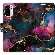 iSaprio Flip case Dark Marble for Xiaomi Redmi Note 10 / Note 10S - Phone Case