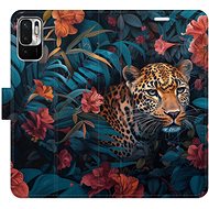 iSaprio Flip case Flower Jaguar 02 for Xiaomi Redmi Note 10 5G - Phone Case