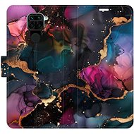 iSaprio Flip case Dark Marble for Xiaomi Redmi Note 9 - Phone Case
