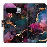 iSaprio Flip Case Dark Marble for Google Pixel 10 / 10 Pro - Phone Case