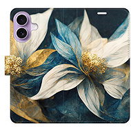 iSaprio Flip Case Gold Flowers for iPhone 17 - Phone Case