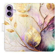 iSaprio Flip case Gold Leaves 02 for iPhone 17 - Phone Case