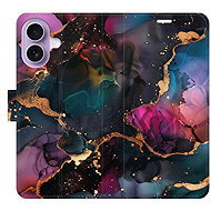 iSaprio Flip Case Dark Marble for iPhone 17 - Phone Case