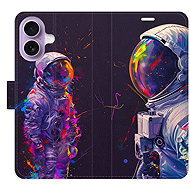 iSaprio Flip Case Neon Astronaut 02 for iPhone 17 - Phone Case
