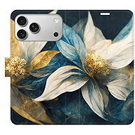 iSaprio Flip Case Gold Flowers for iPhone 17 Pro Max - Phone Case