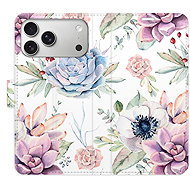 iSaprio Flip Case Succulents Pattern for iPhone 17 Pro Max - Phone Case