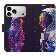 iSaprio Flip Case Neon Astronaut 02 for iPhone 17 Pro Max - Phone Case