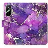 iSaprio Flip Case Purple Marble for Poco F7 - Phone Case