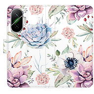iSaprio Flip Case Succulents Pattern for Poco F7 - Phone Case